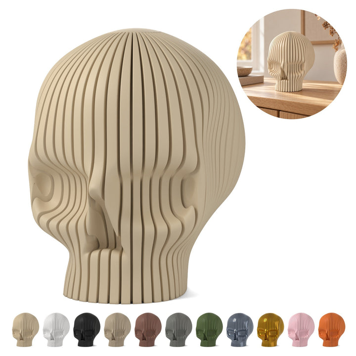 Calavera decorativa Halloween — 11,3 cm – Beige