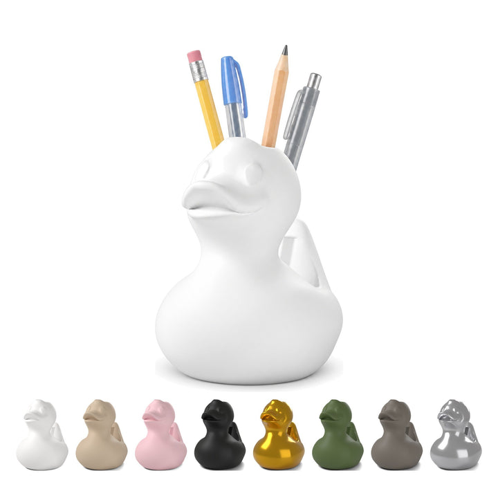 Portapenne Papera 11,9 cm, organizer da scrivania paperella in PLA – bianco