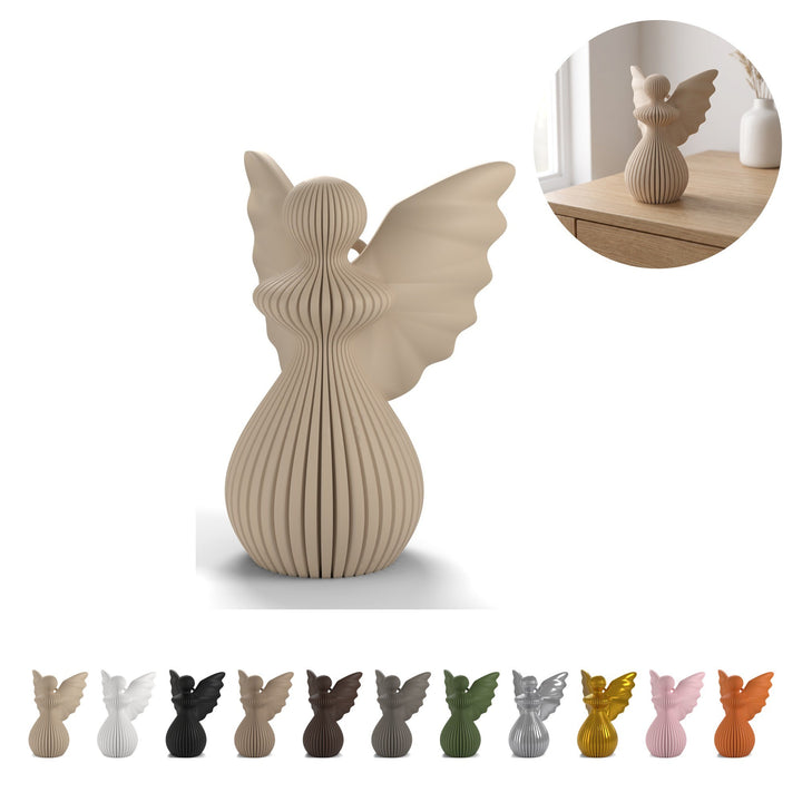 Ange à suspendre 8,2 cm, figurine décorative avec anneau, PLA – Beige