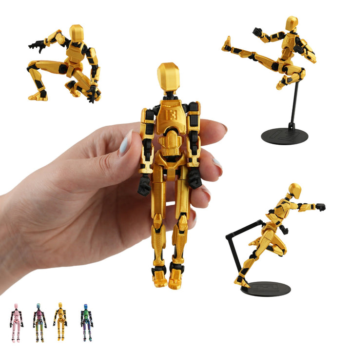 Maqueta para montar Dummy 13, figura articulada, maniquí móvil 13 cm impreso 3D – dorado