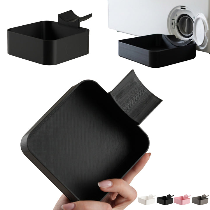 Bandeja para filtro de lavadora con vertedor – plana 4,5 cm – Black