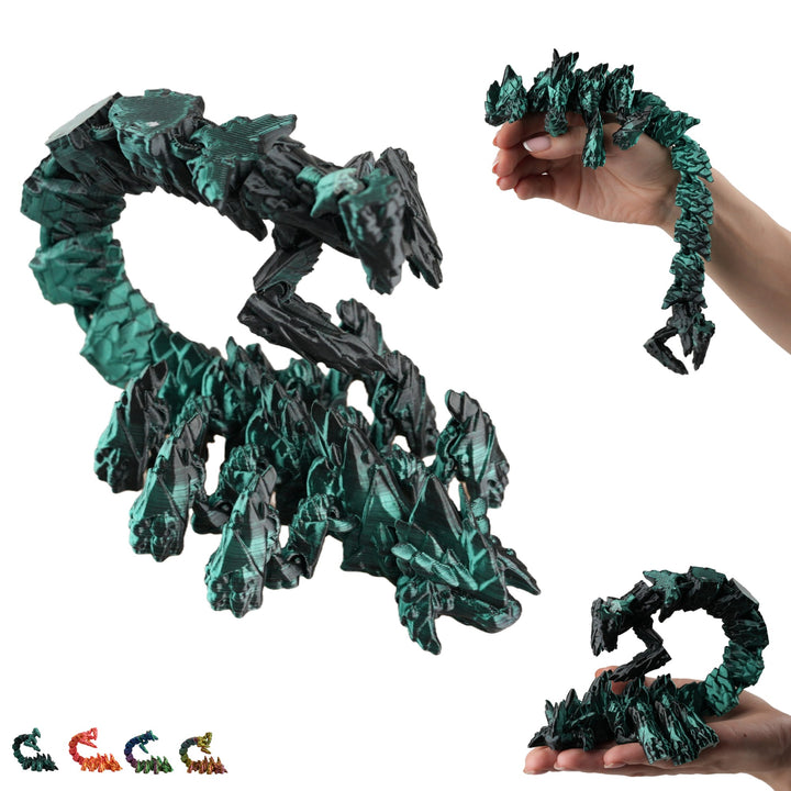 Escorpión figura articulada impresión 3D, escorpión flexible print-in-place, 14 cm – negro-verde