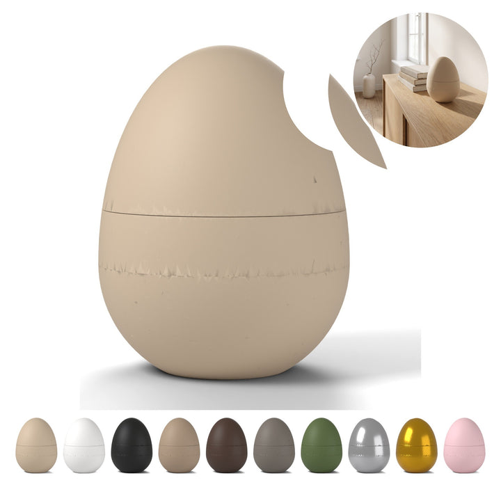 Cutie de bijuterii ou de dragon 13 cm, coajă netedă, cu capac, PLA – Beige