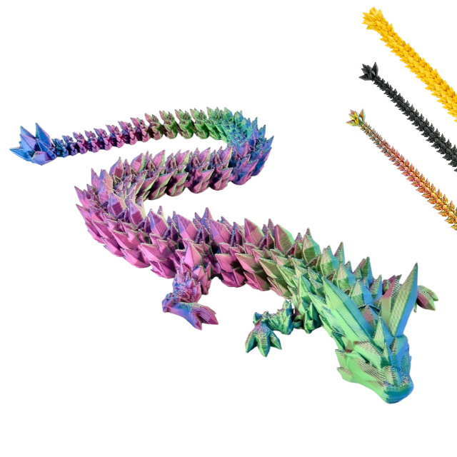 3D Dragon Figure – Collectible Fantasy Statue (10–33 cm) – Blue-Green-Violet #c:blue-green-violet