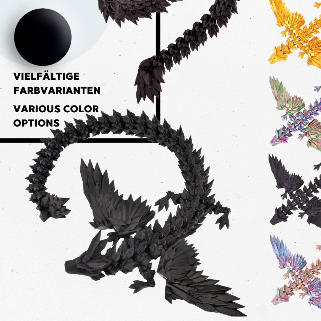 3D Winged Dragon Figure – Poseable Fantasy Sculpture