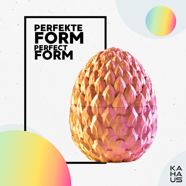 Decorative 3D Egg – Fantasy Display Egg (10 cm) – Red-Yellow-Green #c:red-yellow-green