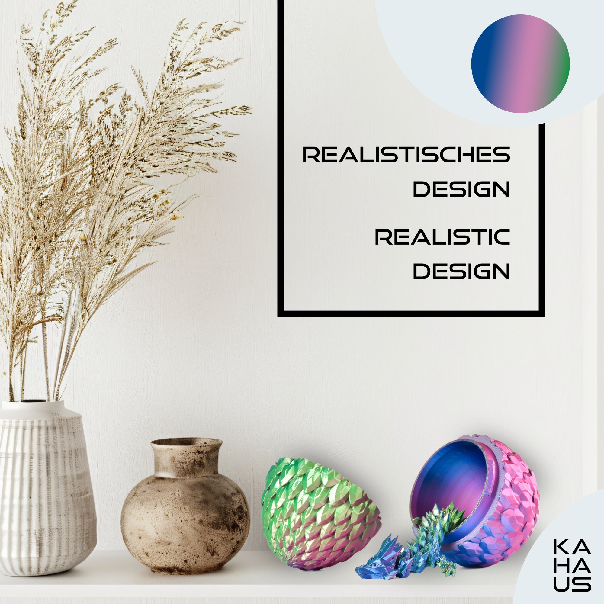 3D Dragon in Egg - Dragon Figure | 12 cm Large Egg | Multicolor Surprise Dragon | Hatching Movable Figure for Kids, Collectors & Fantasy Fans