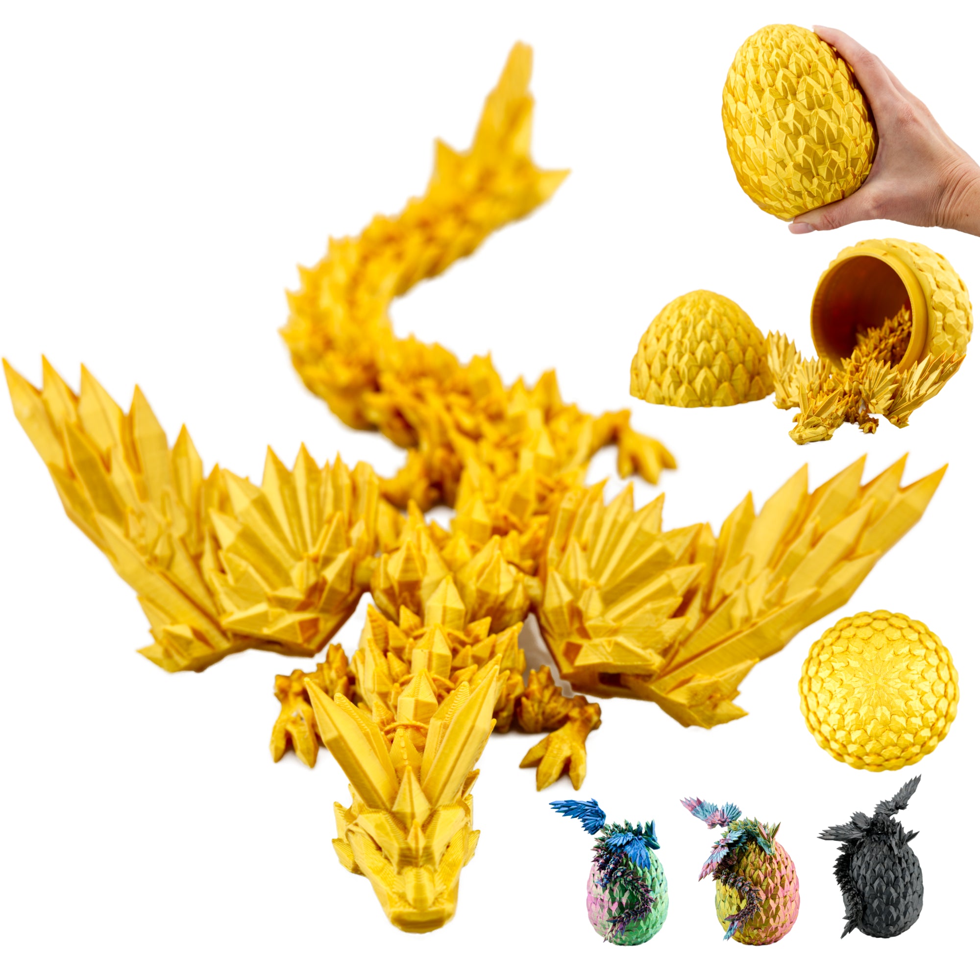 3D Dragon with Wings in Egg – 23 cm Dragon Figure with 12 cm Egg |Surprise Dragon | Movable Fantasy Toy & Collectible Figurine for Kids | Gift Idea