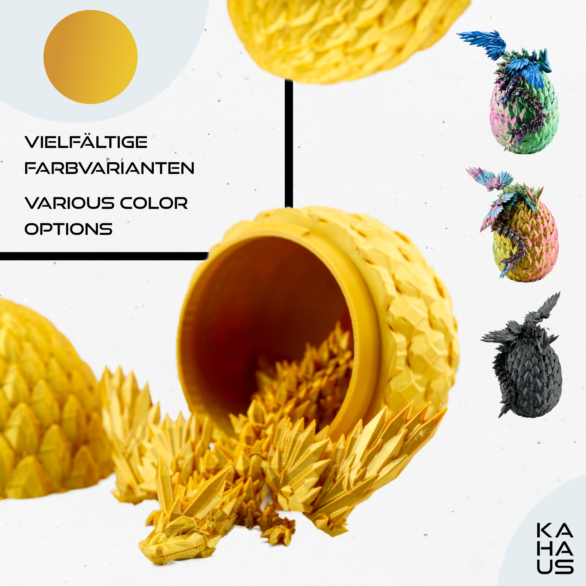 3D Dragon with Wings in Egg – 23 cm Dragon Figure with 12 cm Egg |Surprise Dragon | Movable Fantasy Toy & Collectible Figurine for Kids | Gift Idea