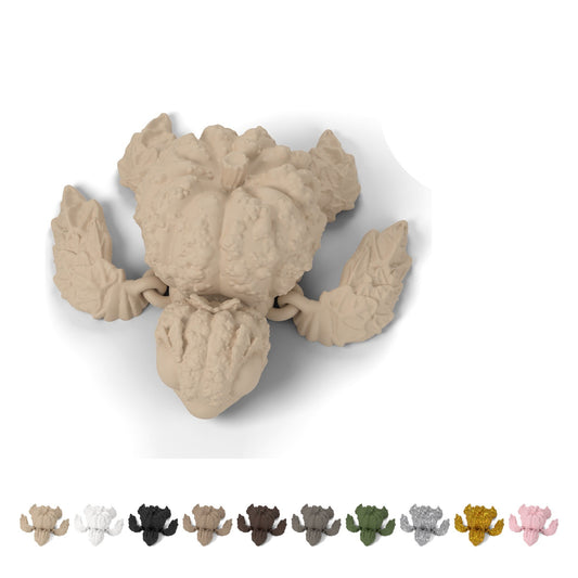 Țestoasă flexi dovleac articulată, lungime 12 cm, figurină PLA – bej