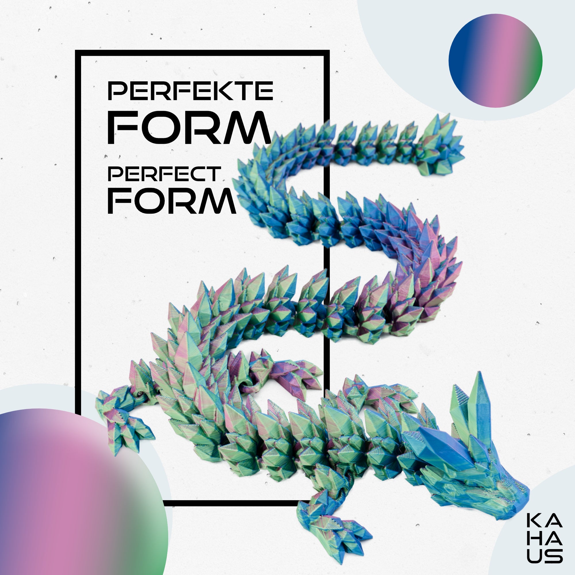 Large 3D Dragon – Dragon Sculpture 60 cm | Magical Dragon | Poseable Figure for Children, Collectors & Fantasy Fans