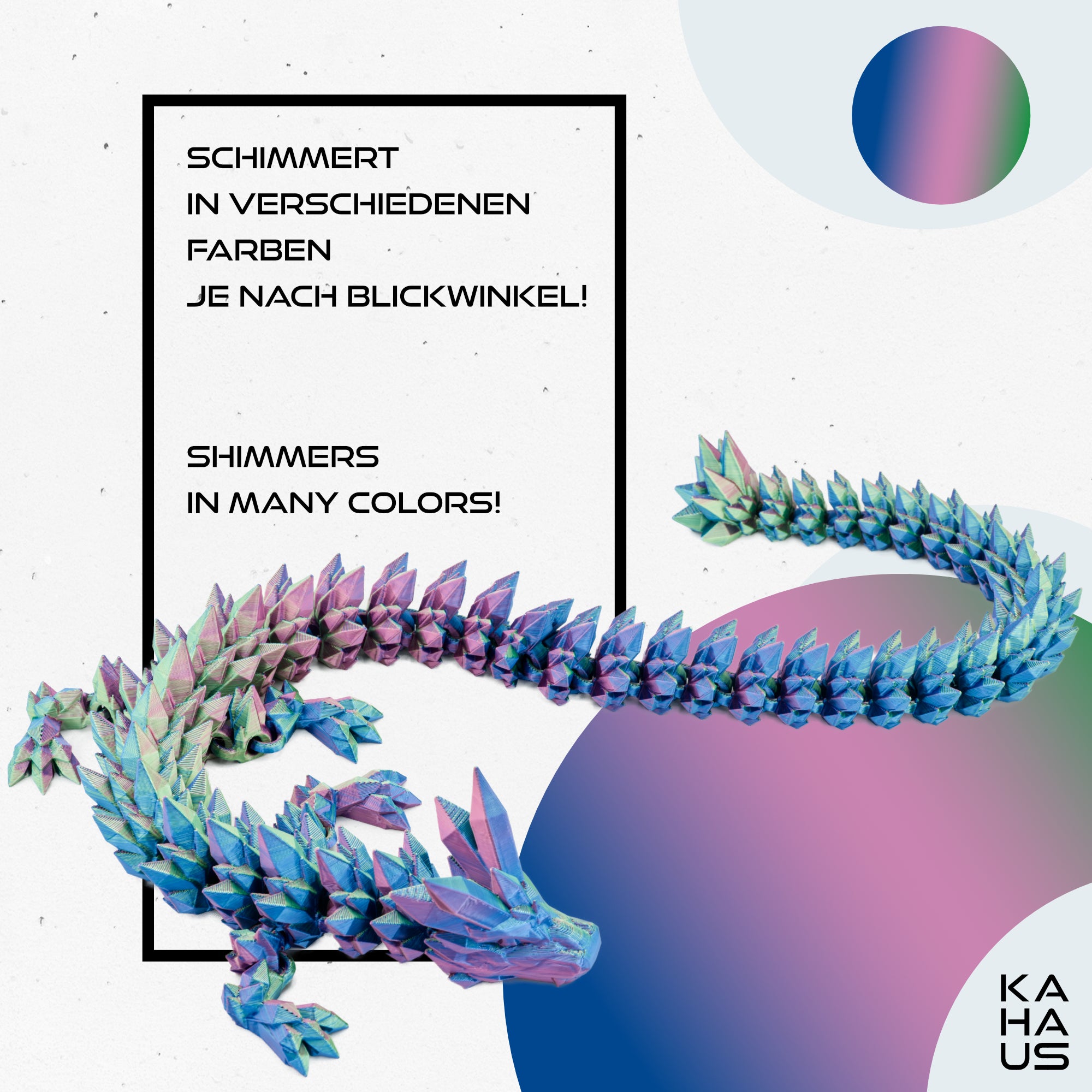 Large 3D Dragon – Dragon Sculpture 60 cm | Magical Dragon | Poseable Figure for Children, Collectors & Fantasy Fans