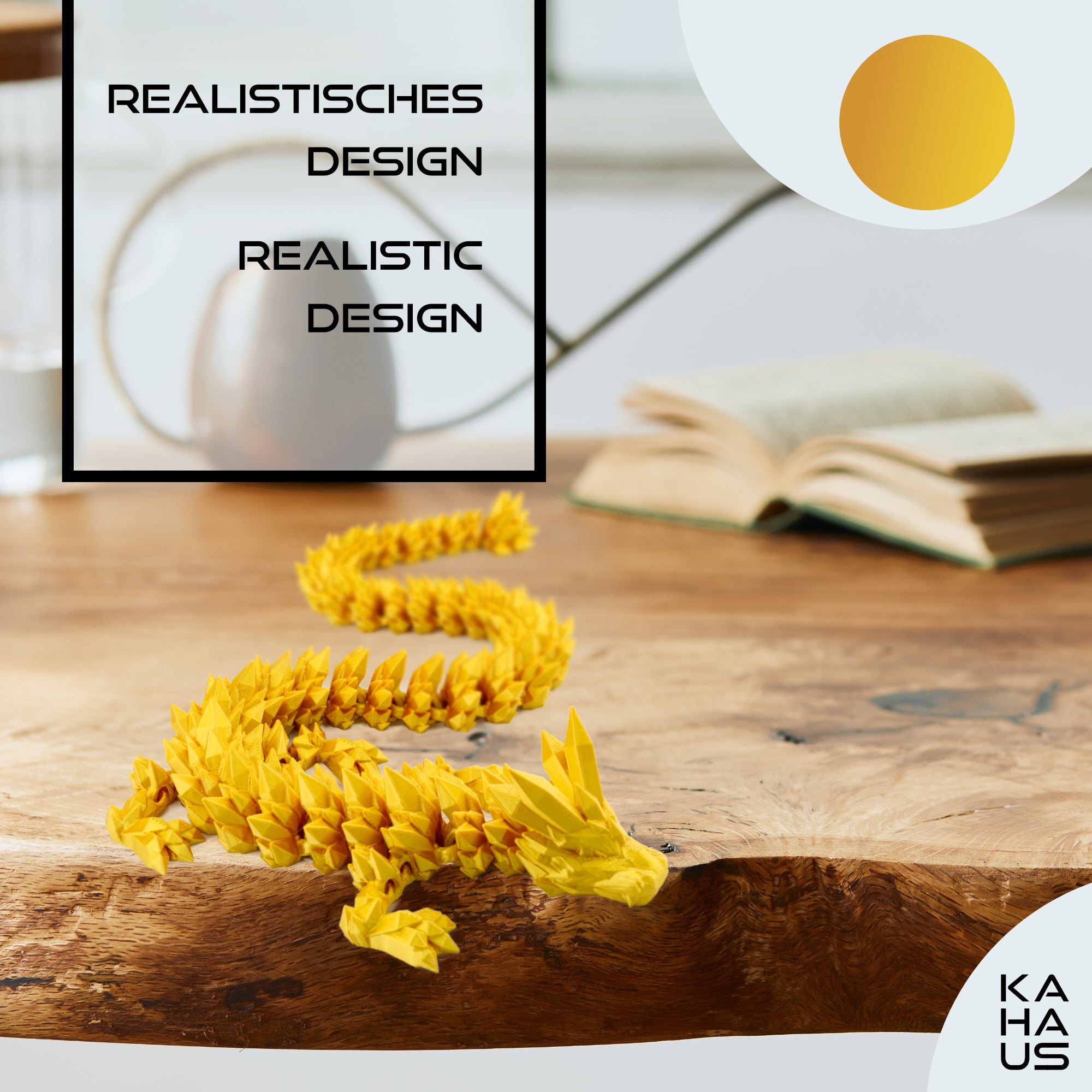 Large 3D Dragon – Dragon Sculpture 60 cm | Magical Dragon | Poseable Figure for Children, Collectors & Fantasy Fans