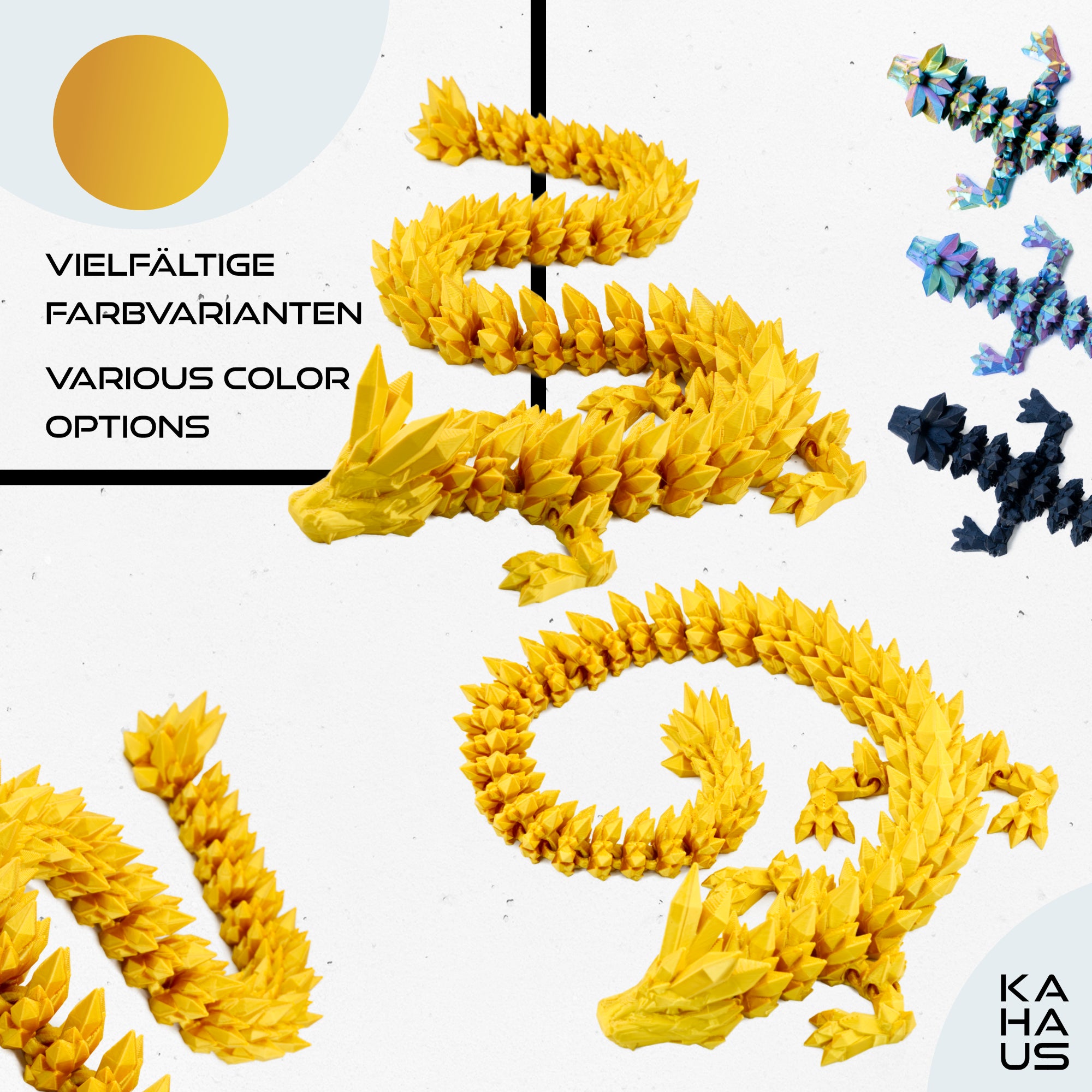 Large 3D Dragon – Dragon Sculpture 60 cm | Magical Dragon | Poseable Figure for Children, Collectors & Fantasy Fans