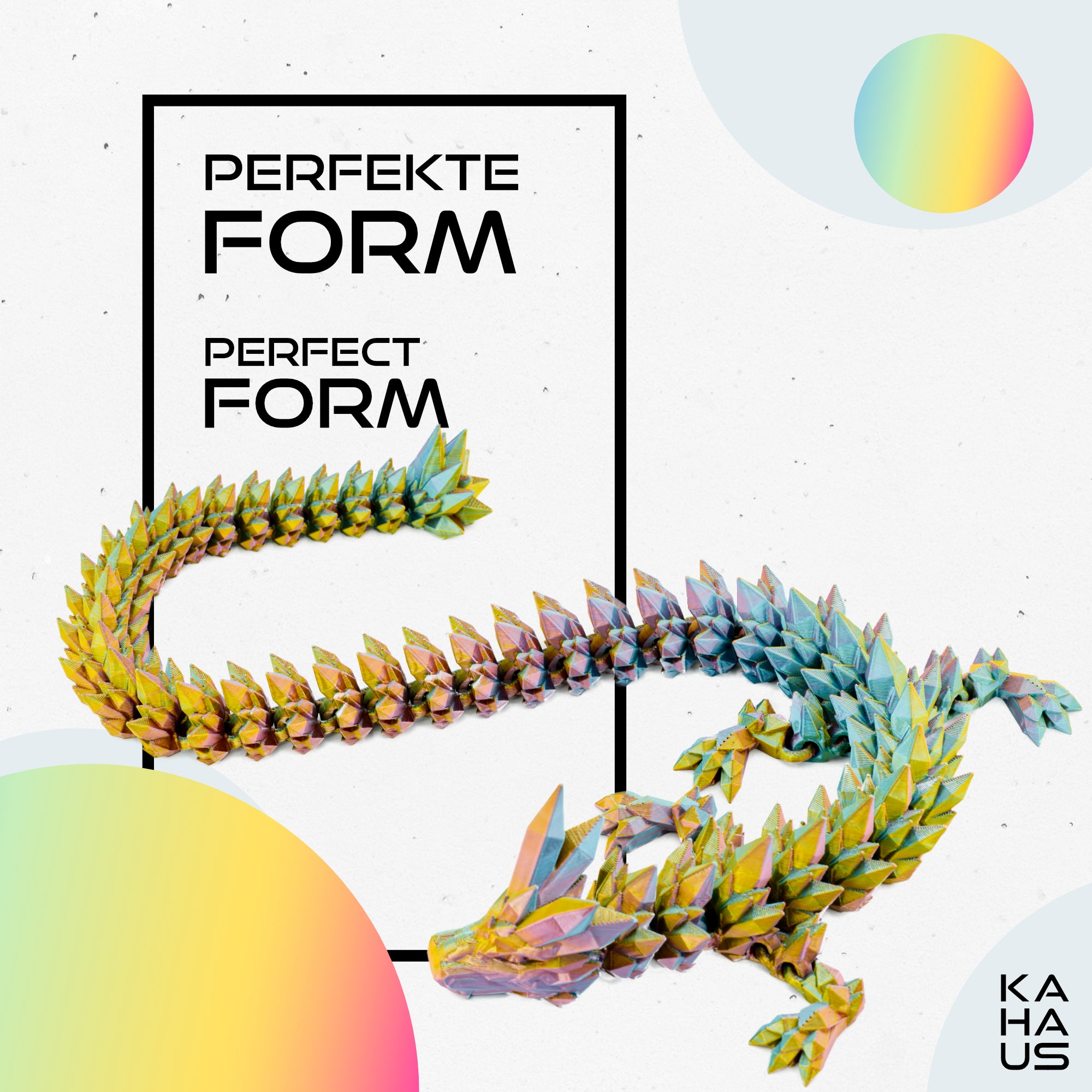 Large 3D Dragon – Dragon Sculpture 60 cm | Magical Dragon | Poseable Figure for Children, Collectors & Fantasy Fans