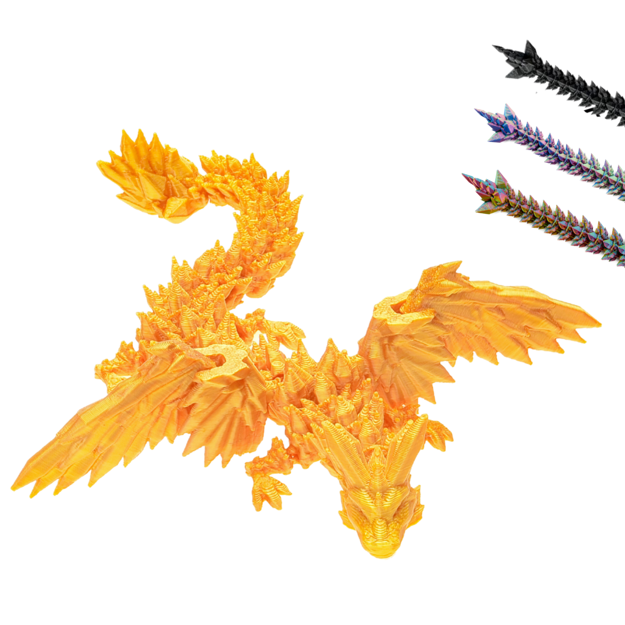 3D Winged Dragon Figure – Poseable Fantasy Sculpture