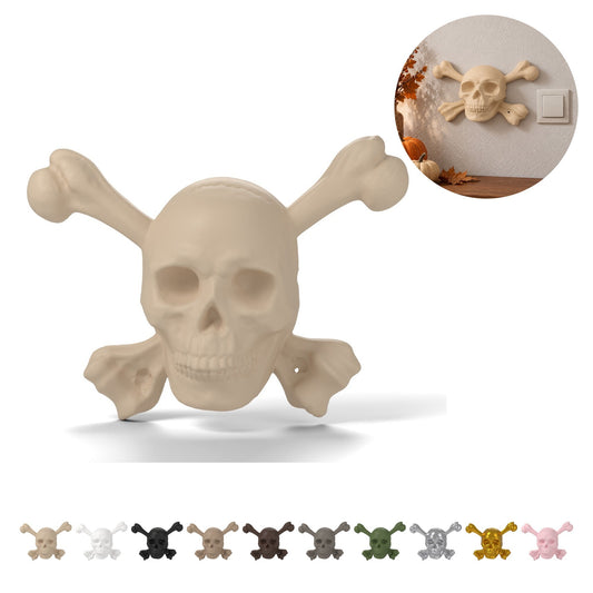 Schedel wanddecoratie Halloween, 24,3 × 18,1 cm, PLA – beige