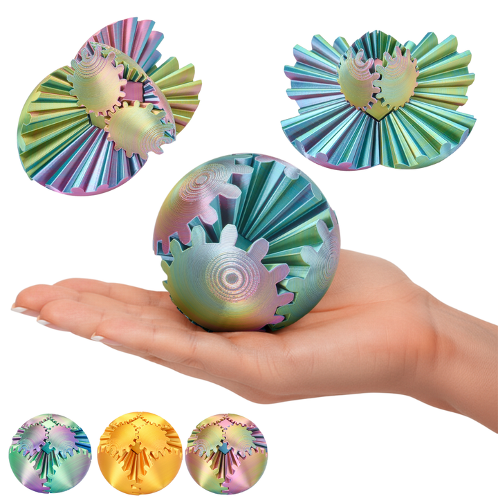 Gear Ball – 3D Logic Sphere (Blue-Green-Violet) – Red-Yellow-Green #c:red-yellow-green