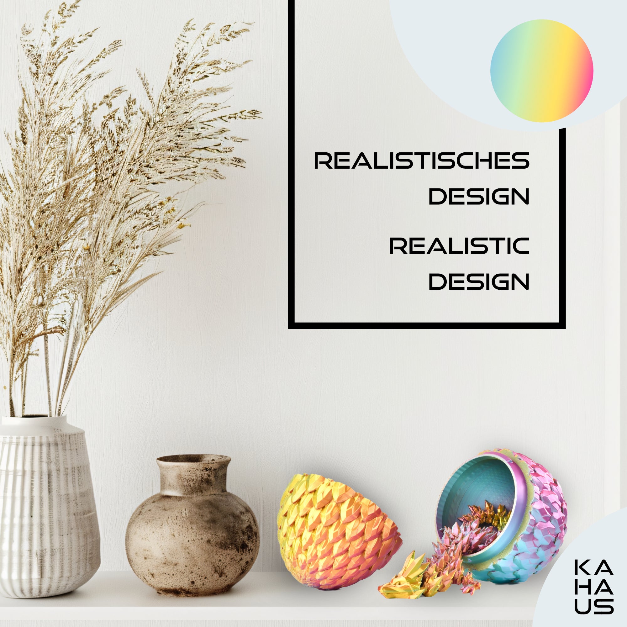 3D Dragon in Egg - Dragon Figure | 12 cm Large Egg | Multicolor Surprise Dragon | Hatching Movable Figure for Kids, Collectors & Fantasy Fans