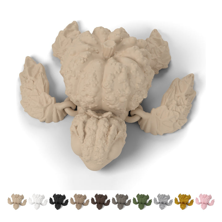 Țestoasă flexi dovleac articulată, lungime 12 cm, figurină PLA – Beige
