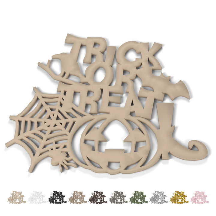 Decor suspendat de Halloween Trick or Treat, 14,9 cm, PLA – Beige