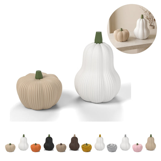 Dovleci decorativi set de 2, 11,9 cm, decorațiune de toamnă din PLA – Beige