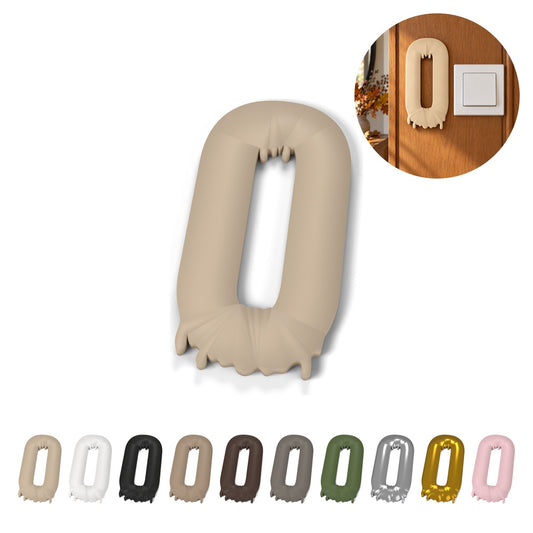 Cifra 0 pentru numărul casei, 15,4 cm, stil sângeriu de Halloween, PLA – bej