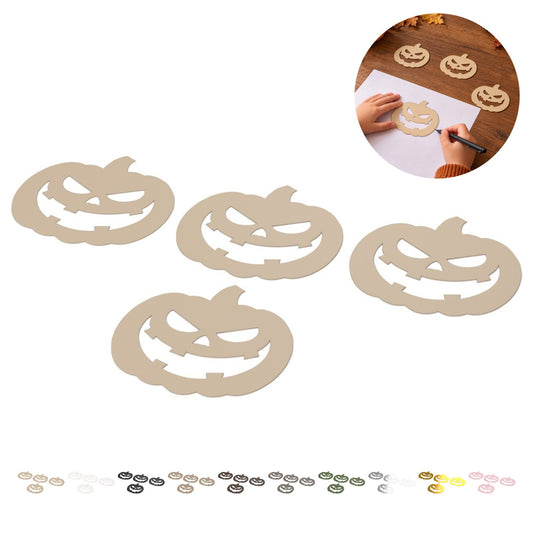 Pompoen sjabloon om na te tekenen, 4 stuks, 14 cm, PLA – Beige