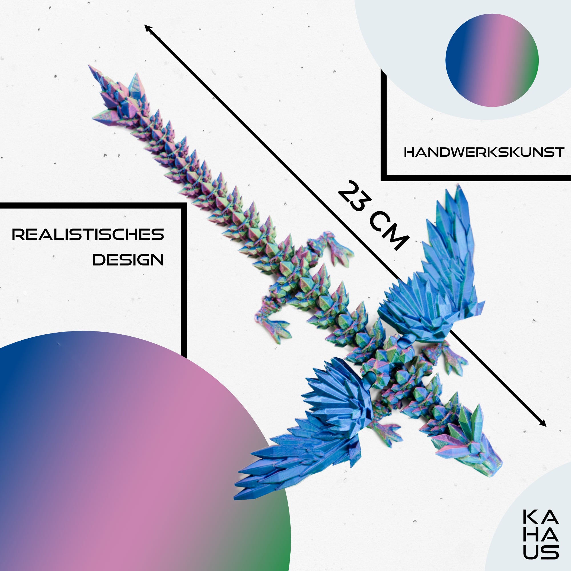 3D Dragon with Wings in Egg – 23 cm Dragon Figure with 12 cm Egg |Surprise Dragon | Movable Fantasy Toy & Collectible Figurine for Kids | Gift Idea