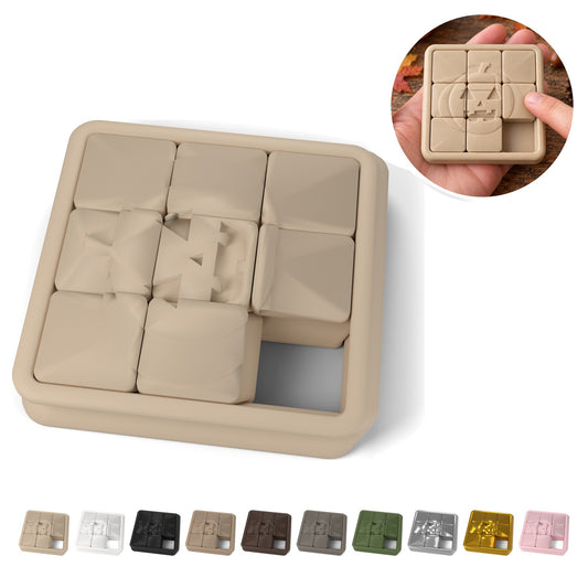 Schuifpuzzel Halloween-pompoen 7,2 × 7,2 cm, PLA – beige