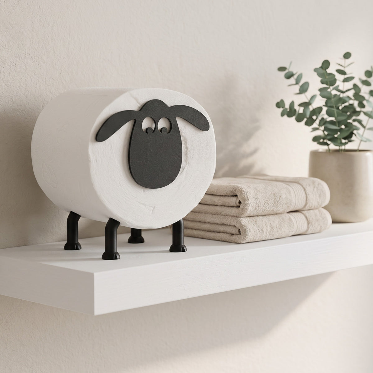 Sheep Toilet Paper Holder - SET – Black