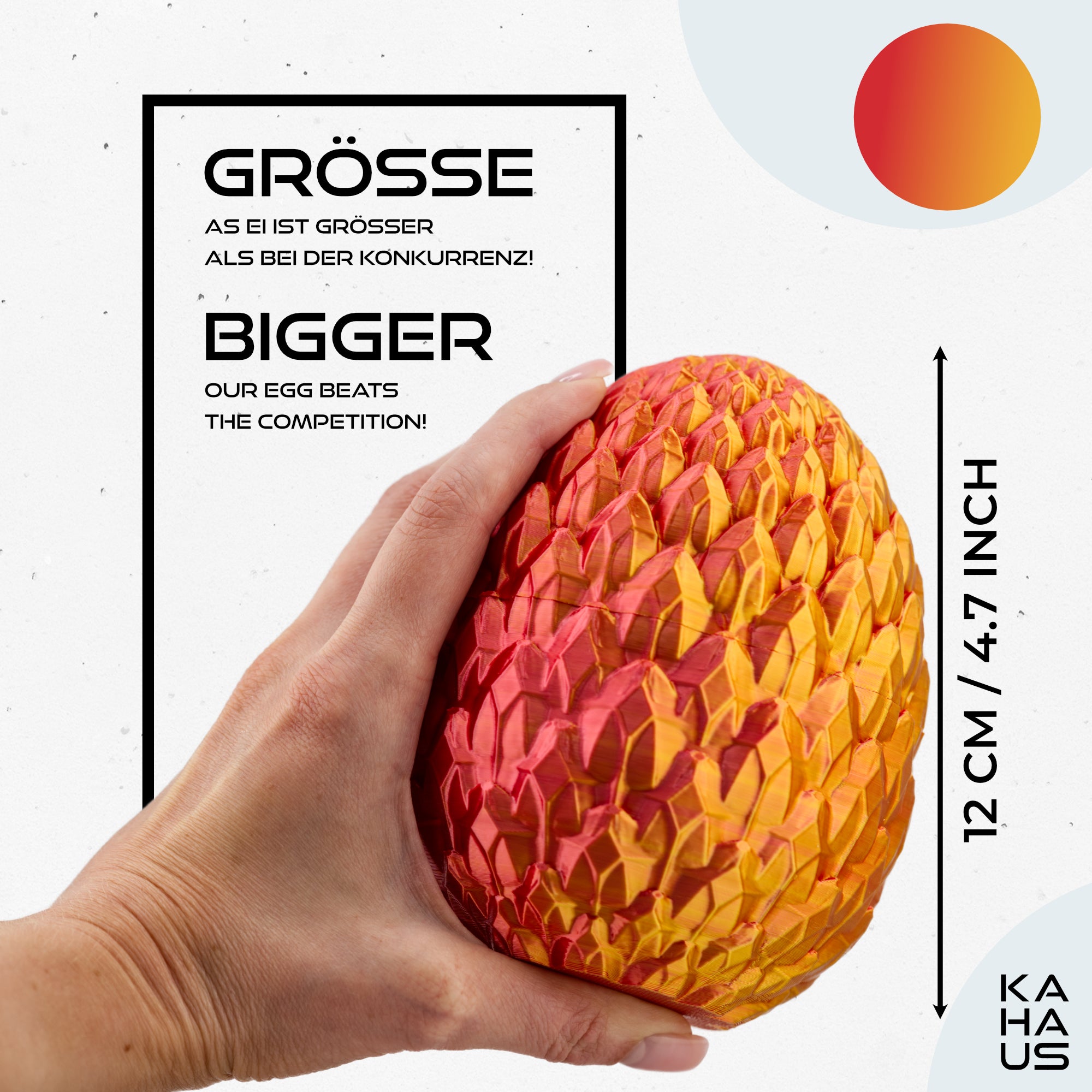 3D Dragon in Egg - Dragon Figure | 12 cm Large Egg | Multicolor Surprise Dragon | Hatching Movable Figure for Kids, Collectors & Fantasy Fans