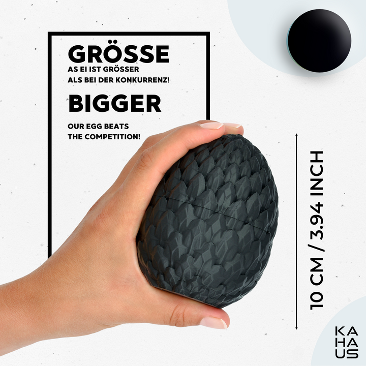 Schlange im Ei – 3D Fantasy Figur, 27 cm Schlange im 10 cm Ei | Deko & Sammlerstück