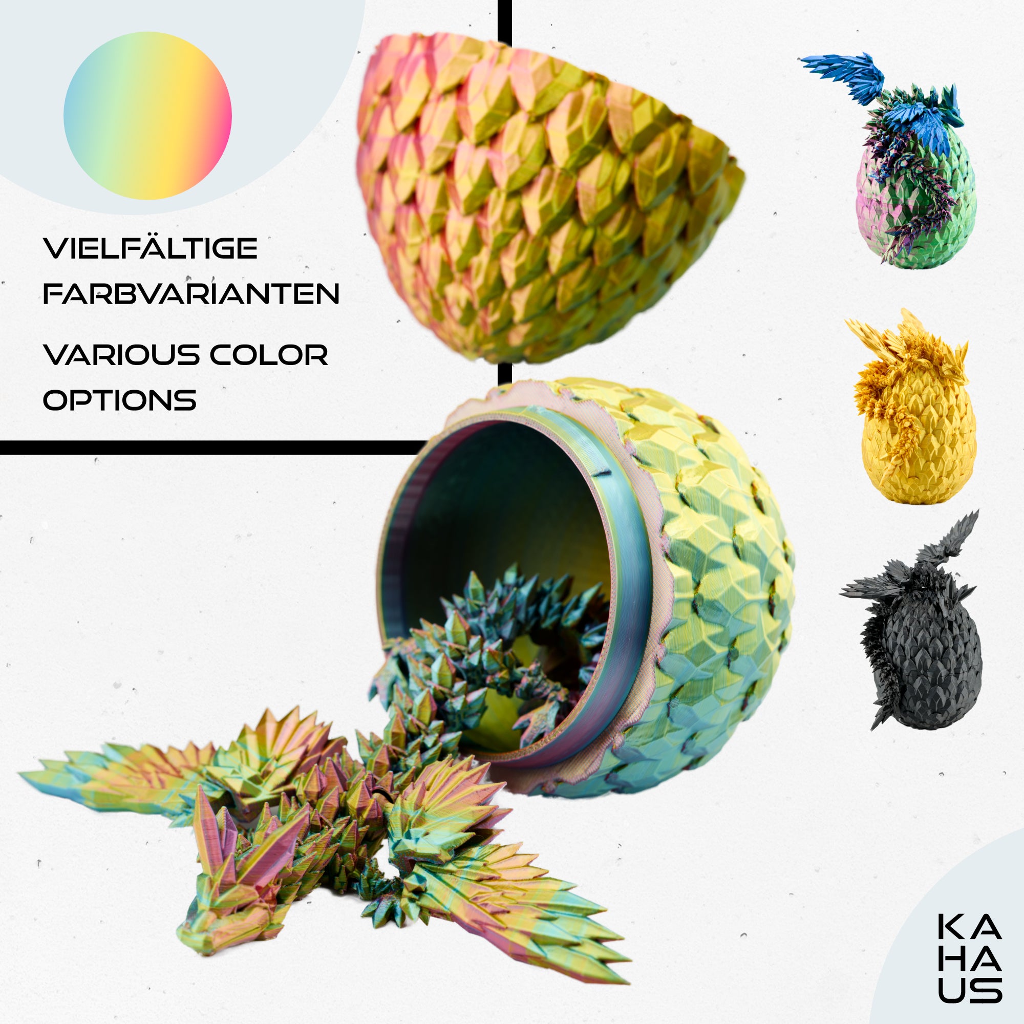 3D Dragon with Wings in Egg – 23 cm Dragon Figure with 12 cm Egg |Surprise Dragon | Movable Fantasy Toy & Collectible Figurine for Kids | Gift Idea