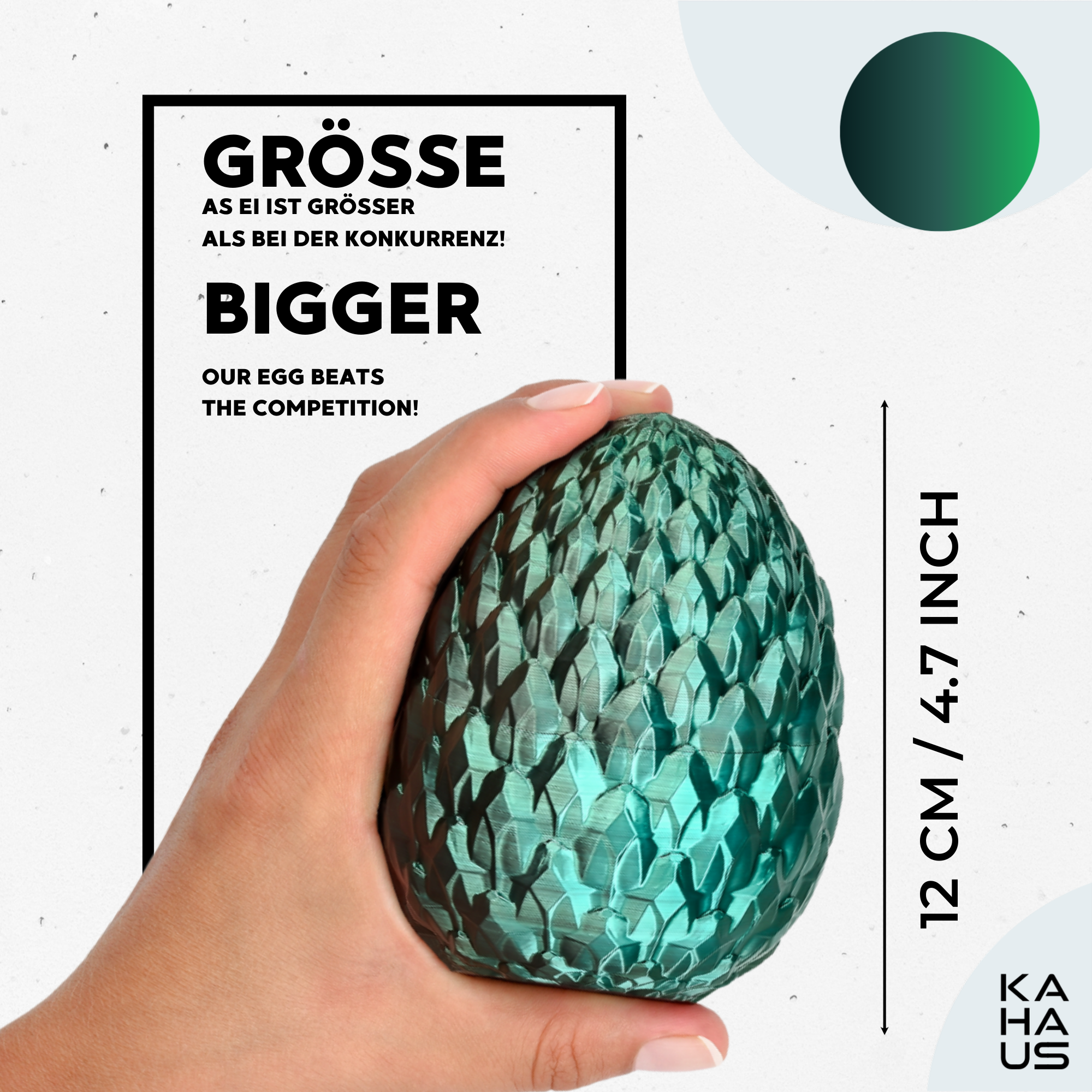 3D Dragon in Egg - Dragon Figure | 12 cm Large Egg | Multicolor Surprise Dragon | Hatching Movable Figure for Kids, Collectors & Fantasy Fans