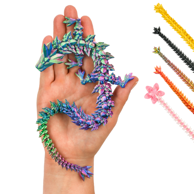 3D Dragon Figure – Collectible Fantasy Statue (10–33 cm) – Blue-Green-Violet #c:blue-green-violet