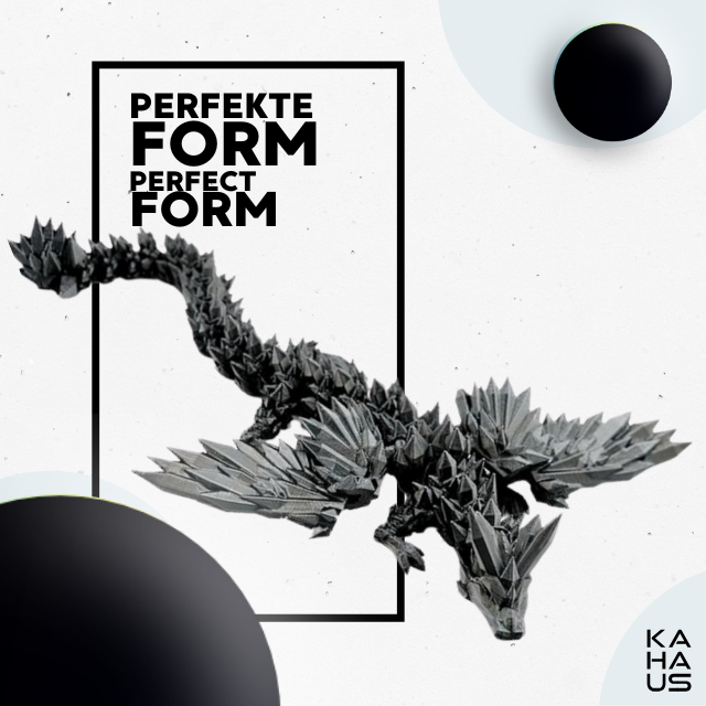 3D Winged Dragon Figure – Poseable Fantasy Sculpture (20 cm) – Black #c:black