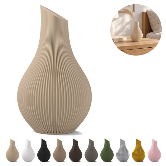 Dekorváza Shizu, 12,4 cm, PLA szárazvirágokhoz – Beige
