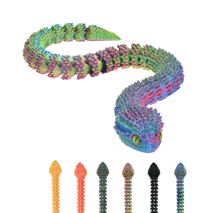 3D Snake Figure – Realistic Articulated Collectible (21 cm) – Blue-Green-Violet #c:blue-green-violet