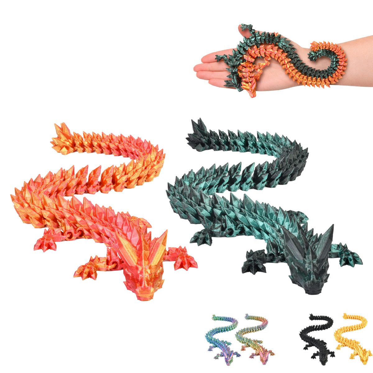 3D Dragon Duo – Set of 2 Figures (30 cm)