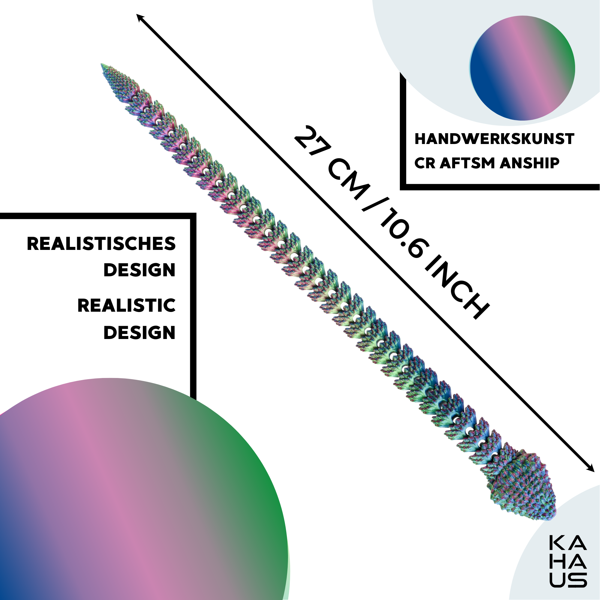 3D Snake in Egg | 27 cm Snake in 10 cm Egg | Surprise Figure & Gift for Kids