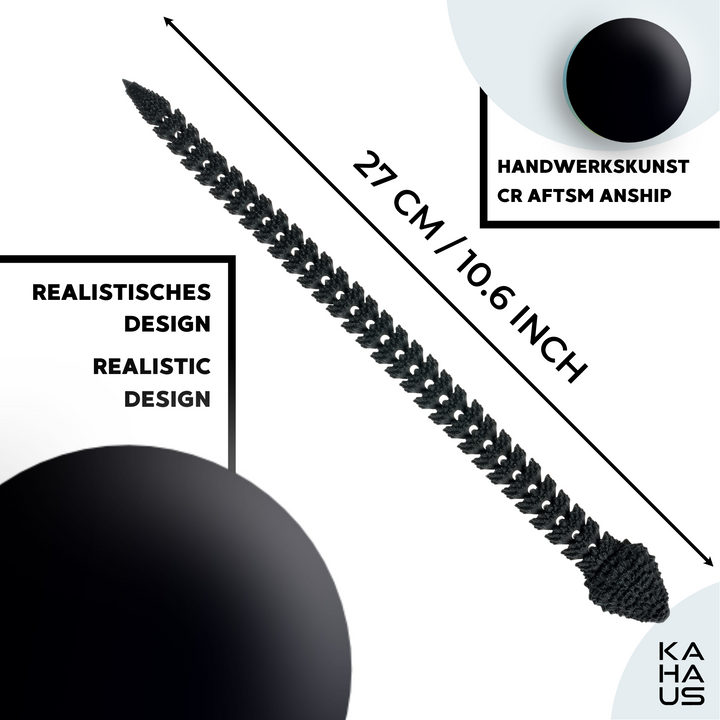 Schlange im Ei – 3D Fantasy Figur, 27 cm Schlange im 10 cm Ei | Deko & Sammlerstück
