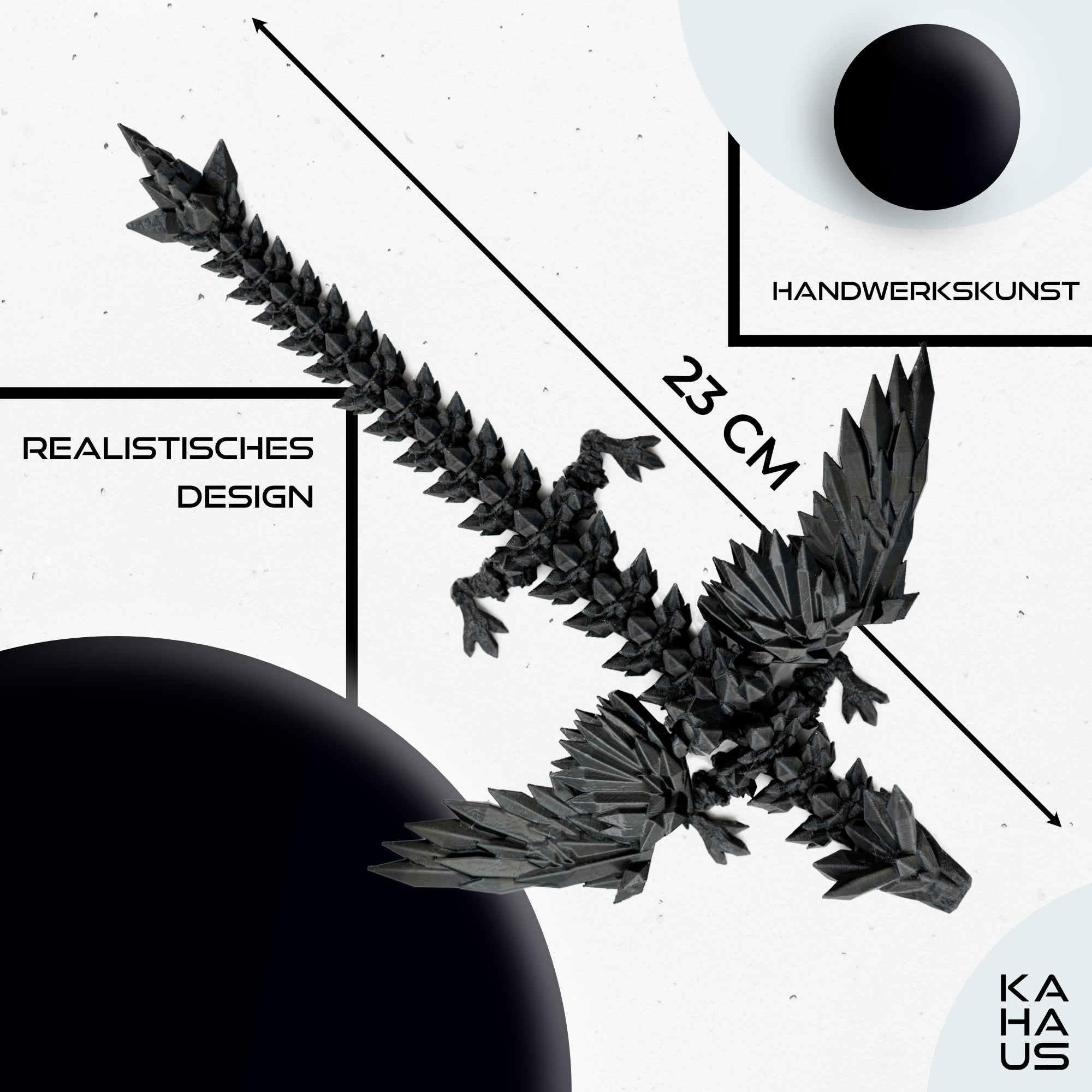 3D Dragon with Wings in Egg – 23 cm Dragon Figure with 12 cm Egg |Surprise Dragon | Movable Fantasy Toy & Collectible Figurine for Kids | Gift Idea