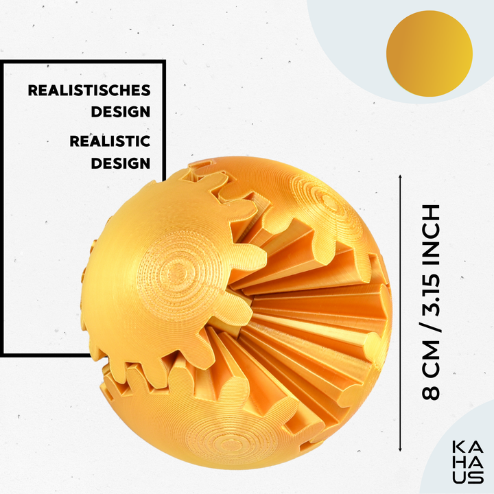 Gear Ball 3D Logik-Kugel 8 cm – drehbarer Farbpuzzle-Ball | Schreibtisch-Gadget