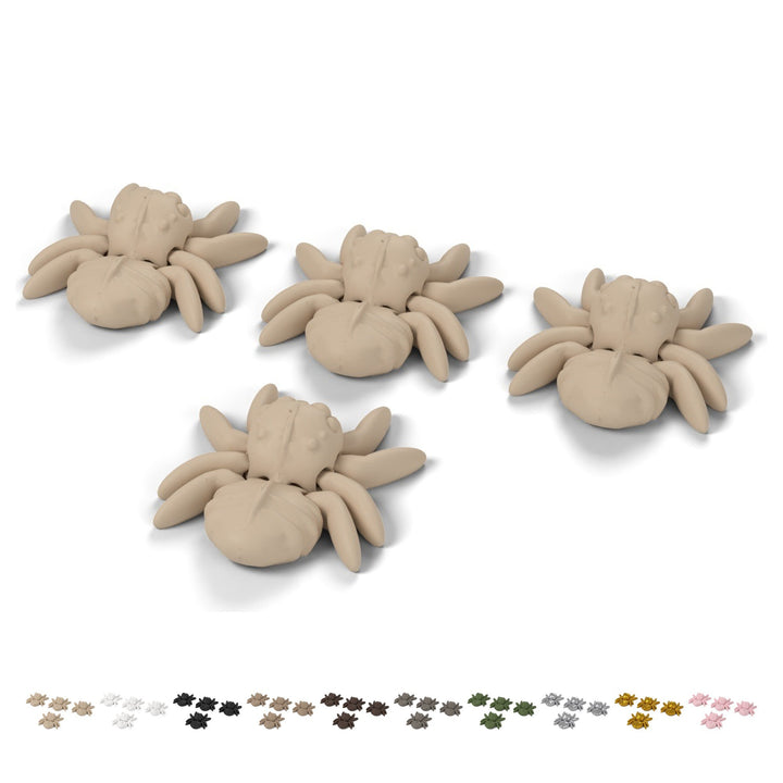 Figurine araignée déco Halloween 4,7 × 4,2 cm, 4 pièces PLA – Beige
