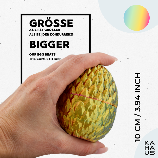 Decorative 3D Egg – Fantasy Display Egg (10 cm) – Red-Yellow-Green #c:red-yellow-green