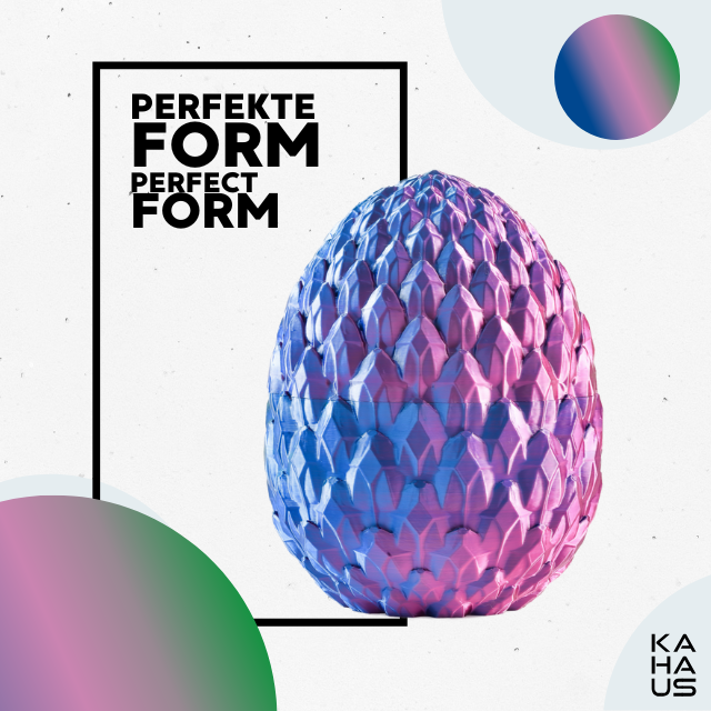Decorative 3D Egg – Fantasy Display Egg (10 cm) – Blue-Green-Violet #c:blue-green-violet