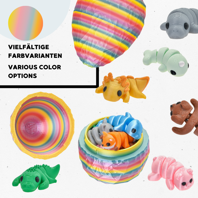 3D-Tierfiguren im Ei – 10 Mini-Tiere Überraschung