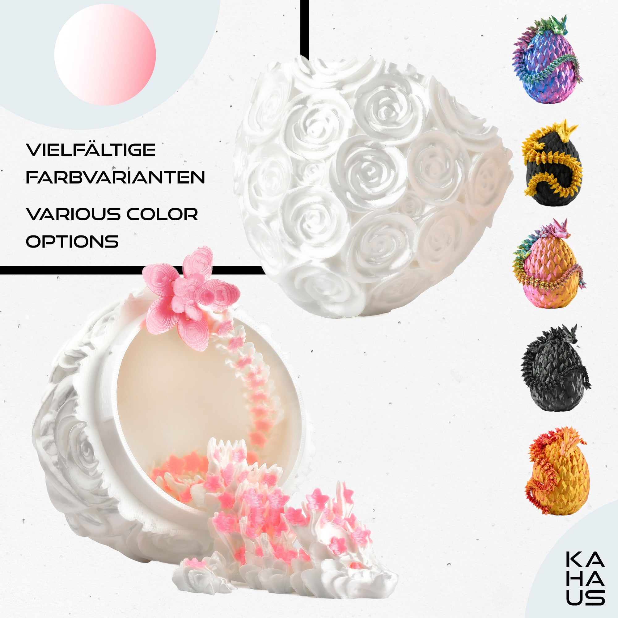 3D Dragon in Egg - Dragon Figure | 12 cm Large Egg | Multicolor Surprise Dragon | Hatching Movable Figure for Kids, Collectors & Fantasy Fans