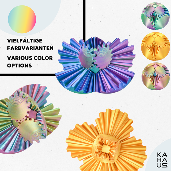 Gear Ball 3D Logic Sphere Blue-Green-Violet – Rotating Color Puzzle Ball | Anti-Stress Desk Gadget & Focus Training Toy | Decorative 3D Brain Teaser